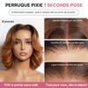 Élégance Style Boss Wig Pixie Court Ombré Ginger 9x6 Max Lace Pré-découpée & Glueless Perruque
