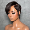 Perruque Full Lace Pixie Asymétrique Noir 613 Blonde Style Side Part Entièrement En Dentelle