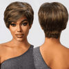 Glueless 3 Couleurs Pixie Perruque Court Naturel Perruque Sans Colle