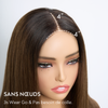 Style Salon Glueless Couche Sans Nœuds Brun Ombré 4x4 Perruque Sans Colle Lisse 250% Densité
