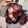Perruque Bob Burgundy Ondulé Sans Colle Lace 13x4 Glueless Look Chic & Volumineux