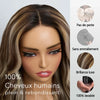 Brillante Glueless Couleur 5x5 Couleur Mèches Blond Cendré Perruque Sans Colle Body Wave