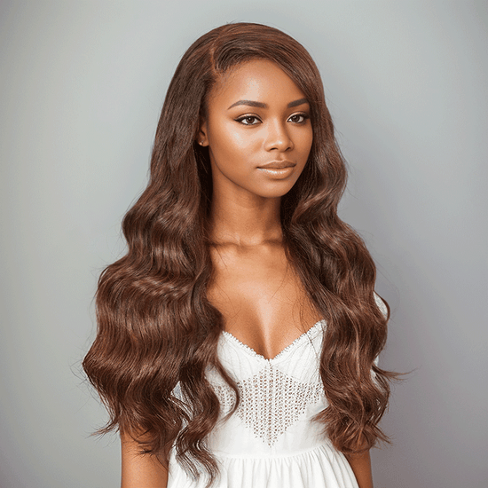 7x5 13x4 C Partie Glueless Brun Chocolat Perruque Sans Colle Body Wave - SHINE HAIR