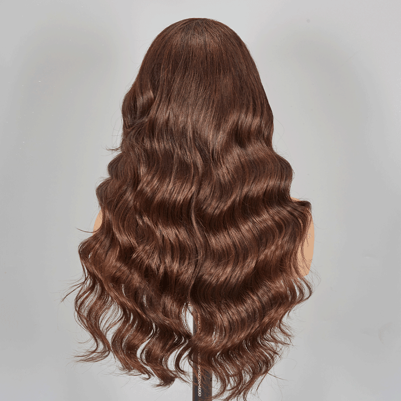 7x5 13x4 C Partie Glueless Brun Chocolat Perruque Sans Colle Body Wave - SHINE HAIR