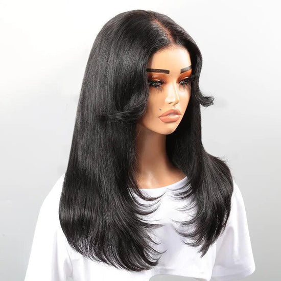 7x5 13x4 Concepteur Couches Glueless Wear&Go Frange Rideau Perruque Sans Colle Natural Wave - SHINE HAIR