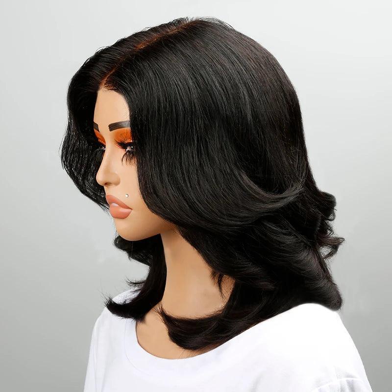 7x5 13x4 Conception Styliste Glueless Bob Perruque Sans Colle Ondulé - SHINE HAIR