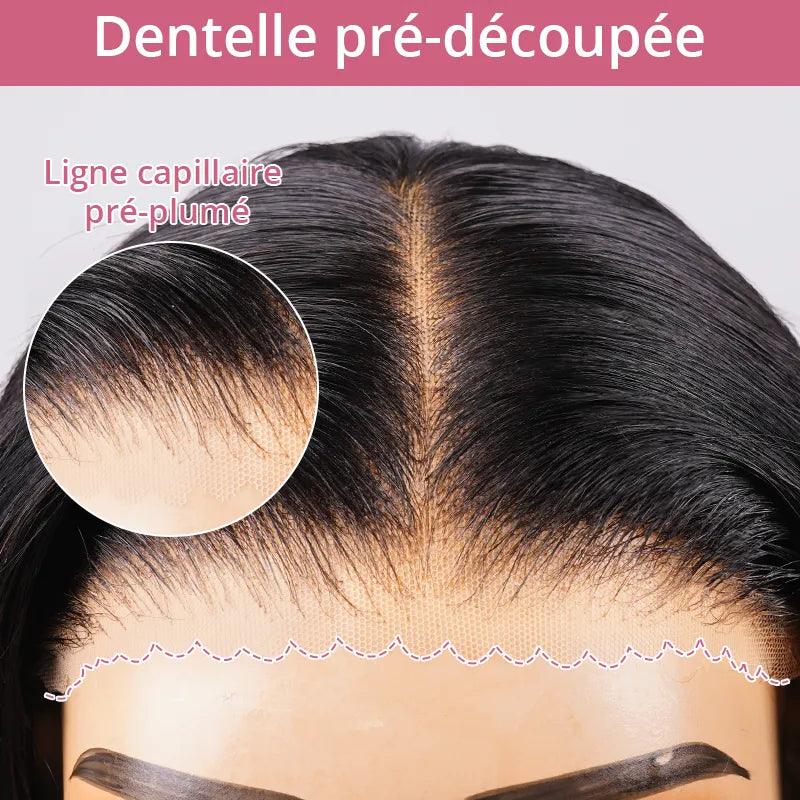 7x5 13x4 Conception Styliste Glueless Bob Perruque Sans Colle Ondulé - SHINE HAIR
