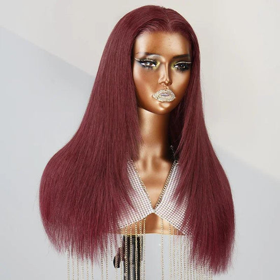 7x5 13x4 Couche 99j Glueless Perruque Sans Colle Soyeux Lisse Frontal Wig - SHINE HAIR