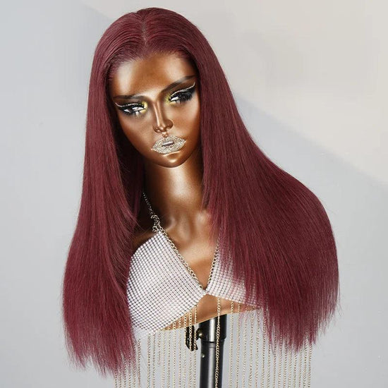 7x5 13x4 Couche 99j Glueless Perruque Sans Colle Soyeux Lisse Frontal Wig - SHINE HAIR