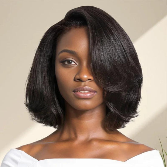 7x5 13x4 Couche C Partie Glueless Brun Caramel Blond Mixte/Naturel Bob Perruque Sans Colle - SHINE HAIR
