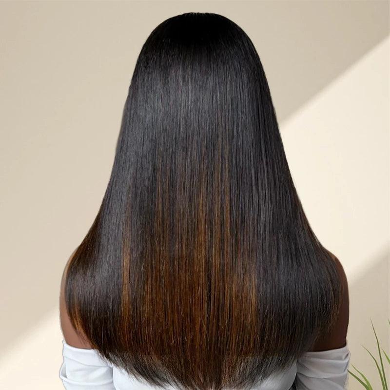 7x5 13x4 Couche Glueless Perruque Sans Colle à Mèches Multicolores Soyeux Lisse - SHINE HAIR