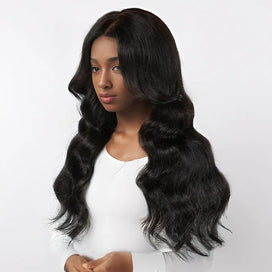 9x6  Couche Glueless Perruque Sans Colle Avec Frange Body Wave - SHINE HAIR