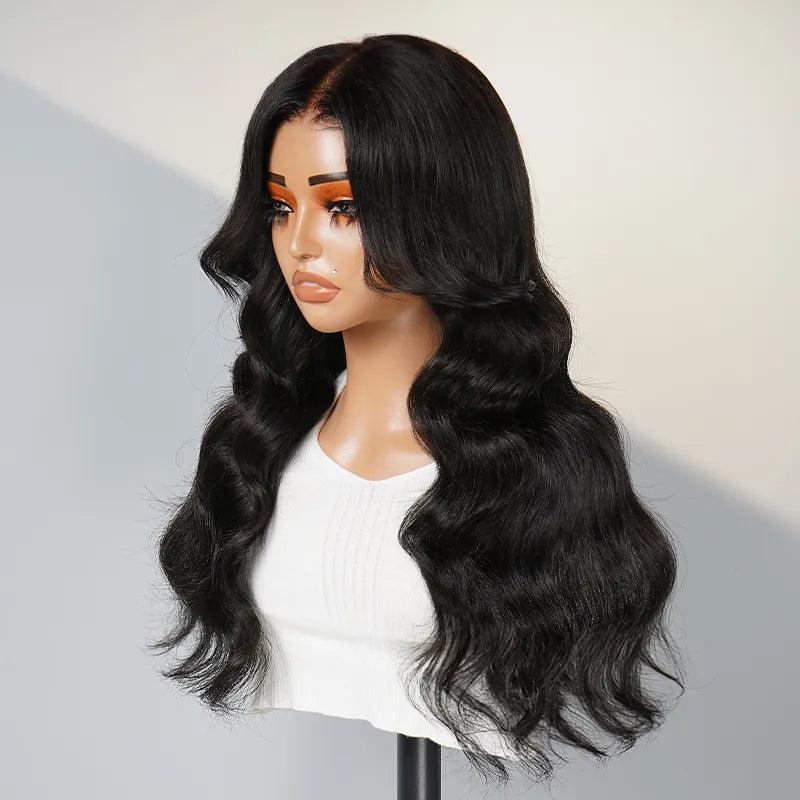 9x6  Couche Glueless Perruque Sans Colle Avec Frange Body Wave - SHINE HAIR