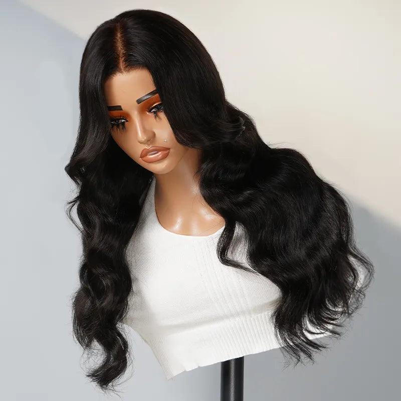 9x6  Couche Glueless Perruque Sans Colle Avec Frange Body Wave - SHINE HAIR