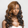 7x5 13x4 Couches C Partie Glueless Marron Mélange Noir Perruque Sans Colle Body Wave - SHINE HAIR