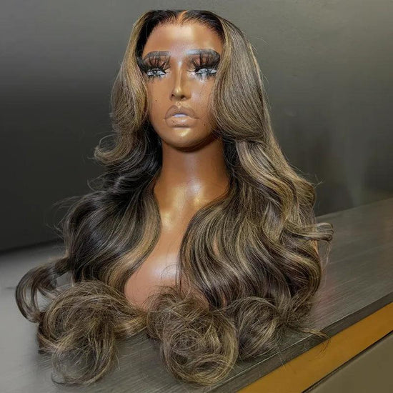 7x5 13x4 Couches Glueless Blond Cendré Perruque Sans Colle Body Wave Frontal Wig - SHINE HAIR