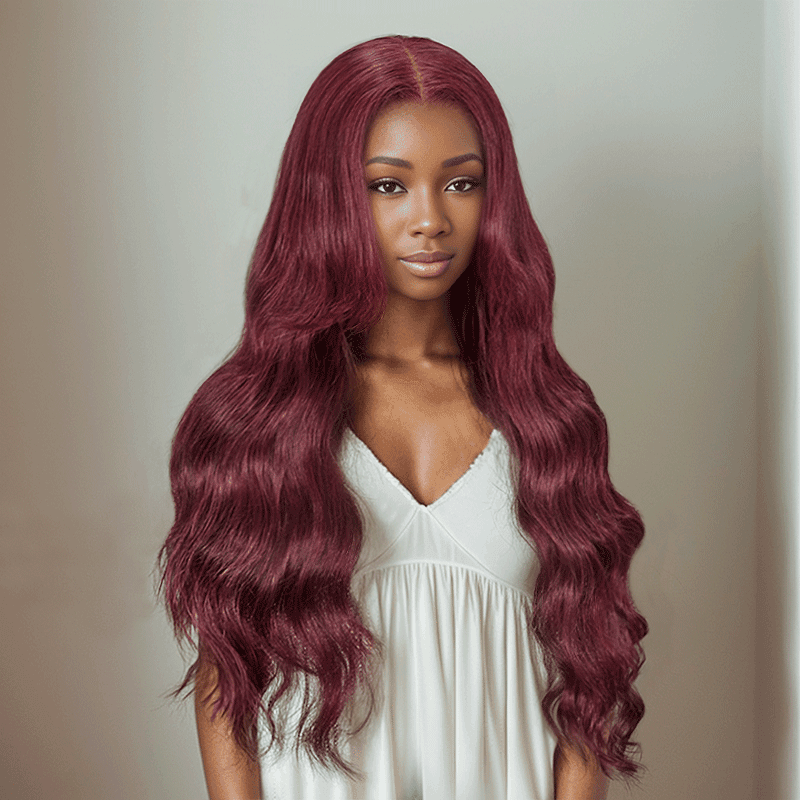 7x5 13x4 Glueless 99J Couleur Pré-tout Perruque Sans Colle Body Wave - SHINE HAIR