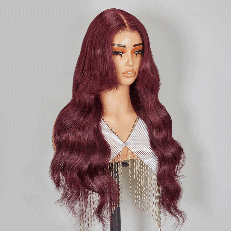 7x5 13x4 Glueless 99J Couleur Pré-tout Perruque Sans Colle Body Wave - SHINE HAIR