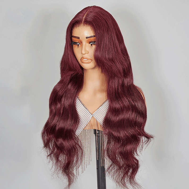 7x5 13x4 Glueless 99J Couleur Pré-tout Perruque Sans Colle Body Wave - SHINE HAIR