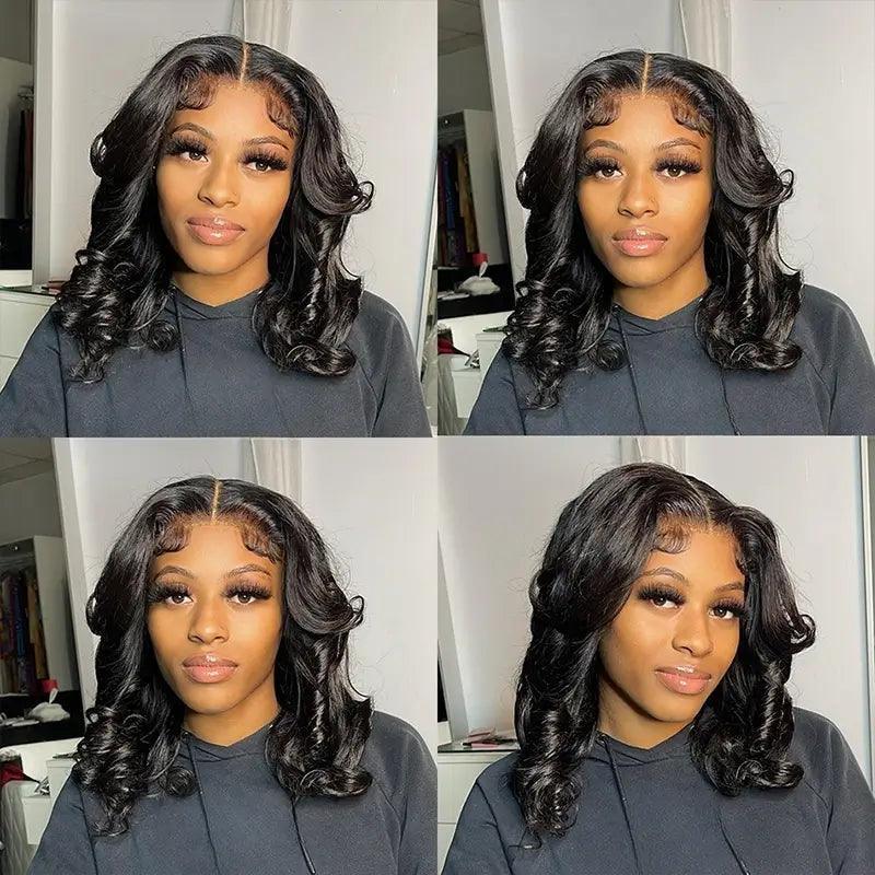 7x5 13x4 Glueless Bob Perruque Sans Colle Wear Go Cheveux Humains Body Wave - SHINE HAIR