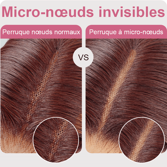 7x5 13x4 Glueless Brun Rougeâtre Foncé Bob Bouclée Perruque Sans Colle - SHINE HAIR