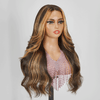 7x5 13x4 Glueless Frange Couches Blonde Highlight Perruque Sans Colle Body Wave - SHINE HAIR