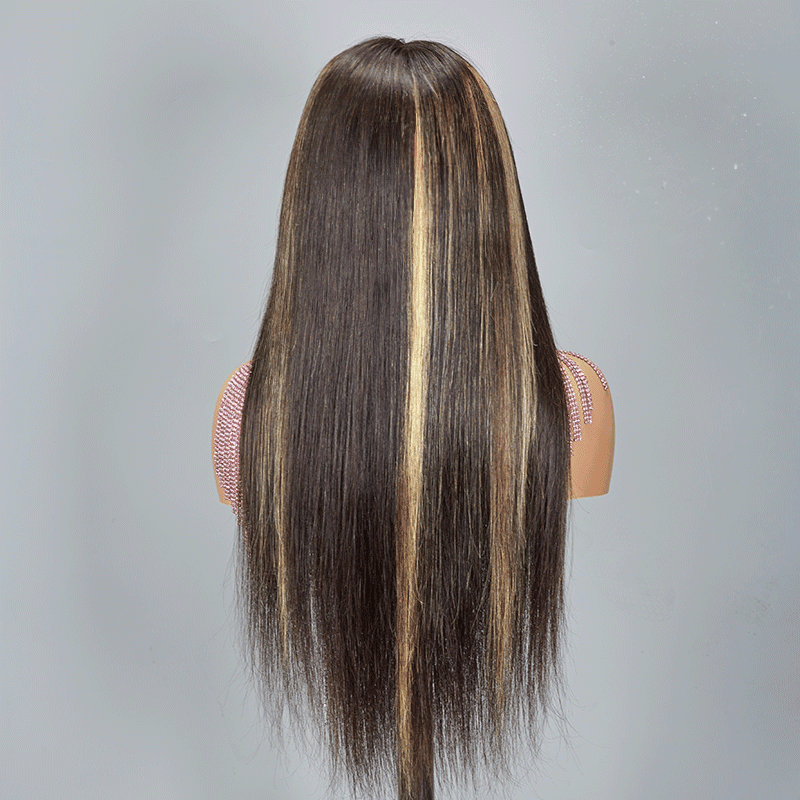 7x5 13x4 Glueless Luisant Highlight Multi-colore Perruque Sans Colle Straight - SHINE HAIR