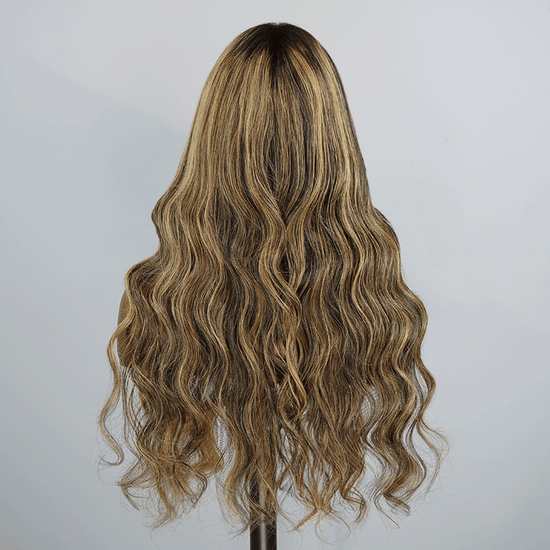 7x5 13x4 Glueless Ombre Highlight Nœuds Blanchis Perruque Sans Colle Body Wave - SHINE HAIR