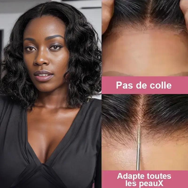 7x5 13x4 Glueless Pré-épilé Bob Perruque Sans Colle Cheveux Humains Water Wave - SHINE HAIR