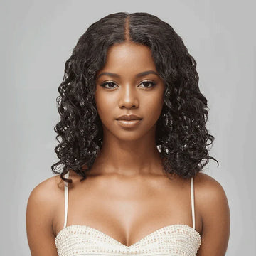13x4 Glueless Tendance Coupe Courte Bob Perruque Sans Colle Water Wave
