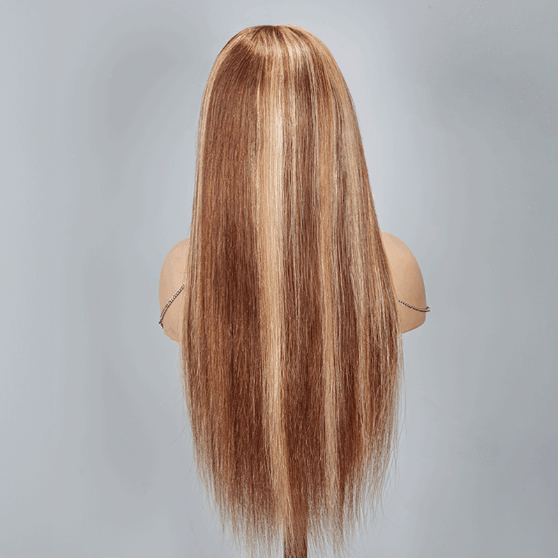 7x5 Glueless Blonde Highlight Perruque Sans Colle Straight Cheveux Humains - SHINE HAIR