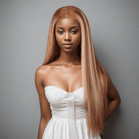 7x5 Glueless Blonde Highlight Perruque Sans Colle Straight Cheveux Humains - SHINE HAIR