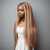 7x5 Glueless Blonde Highlight Perruque Sans Colle Straight Cheveux Humains - SHINE HAIR