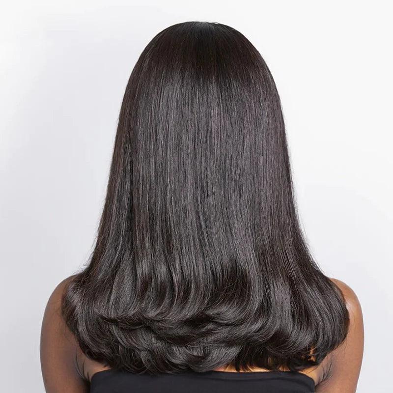 7X5 Glueless Design Minimaliste C Partie Chi Wave Perruque Sans Colle Avec Une Frange - SHINE HAIR