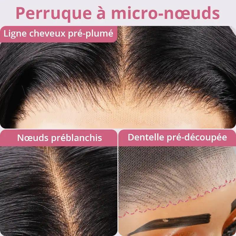 7X5 Glueless Design Minimaliste C Partie Chi Wave Perruque Sans Colle Avec Une Frange - SHINE HAIR