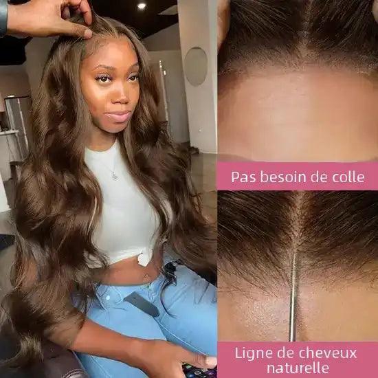 7x5 Glueless Perruque Sans Colle Couleur Brun Chocolat Body Wave Cheveux Humains - SHINE HAIR