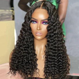5X5 Glue-Free Glueless Wig Wear Go Curly Human Hair