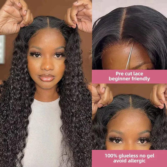 7X5 Glueless Perruque Sans Colle Wear Go Cheveux Humains Brésilien Deep Wave - SHINE HAIR