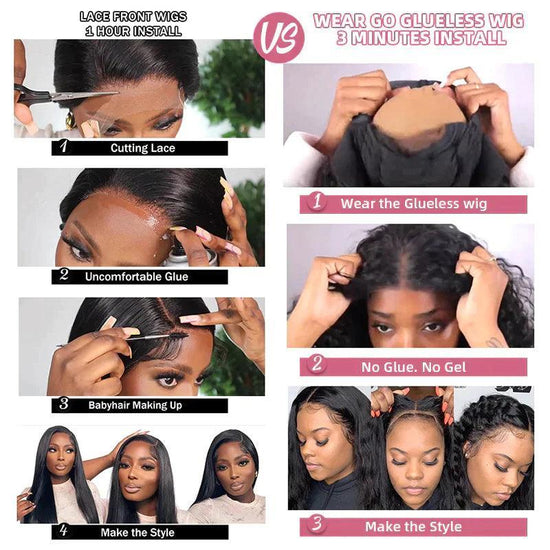 7X5 Glueless Perruque Sans Colle Wear Go Cheveux Humains Brésilien Deep Wave - SHINE HAIR