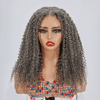 7x5 Glueless Rebondissant Kinky Curly Couleur Sel & Poivre Perruque Sans Colle - SHINE HAIR