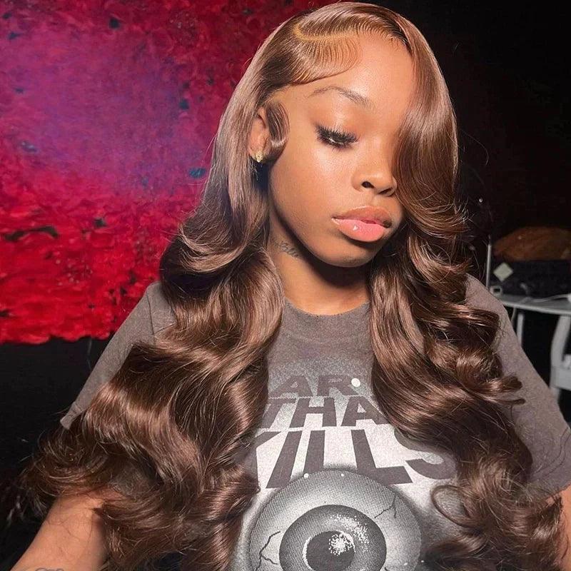 7x5 Perruque Sans Colle Couleur Brun Chocolat Body Wave Perruques Cheveux Humains - SHINE HAIR