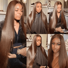 𝐋𝐚𝐬𝐭 𝟐 Texture Parfaite Glueless 9x6 Perruque Sans Colle Couleur Brun Chocolat Straight Cheveux Humains