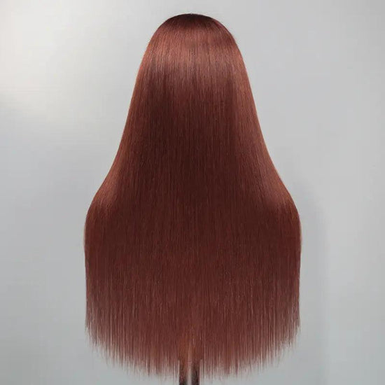 7x5 Perruque Sans Colle Couleur Brun-rouge La Plus Chaude Micro-nœuds Glueless Lisse - SHINE HAIR