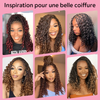 Perruque Tressée Bohème Ombre Brun En Dentelle Intégrale Avec Cheveux Bébé Synthétique 300% Densité