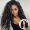4 In 1 Half Wig Deep Curly/Yaki straight Demi-Perruqu À Cordon Serrage Flexi-Fit 250% Densité