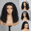 4 In 1 Half Wig Deep Curly/Yaki straight Demi-Perruqu À Cordon Serrage Flexi-Fit 250% Densité