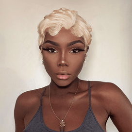 13x6 Dentelle Style Vintage Bob Couleur Blonde/Naturel Perruque Frontale