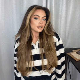 𝐋𝐚𝐬𝐭 𝟐 Glueless Couche Couleur Highlight 13x4 Perruque Sans Colle Ondulé