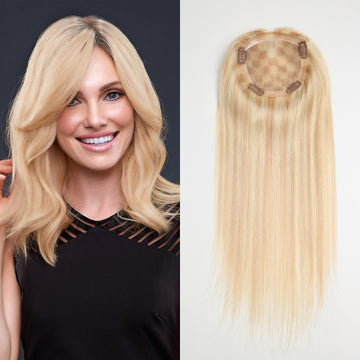 Postiche Top Piece Balayage 18/613 Complément capillaire Dentelle 5x5 Coupe Dégradée Fluide (Non Perruque)