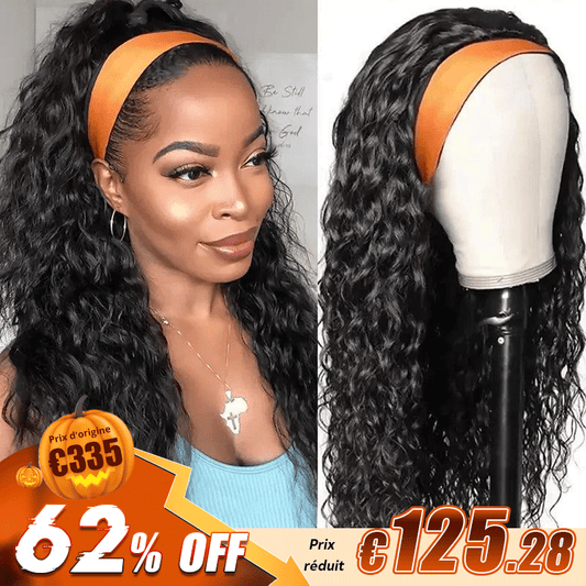 Bandeau Water Wave Perruque cheveux humains